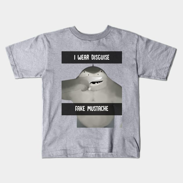 KingShark Wear Disguise Kids T-Shirt by Avengedqrow